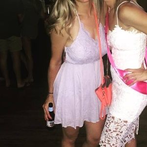 $5 SALE Dottie Couture Lilac Open Back Romper